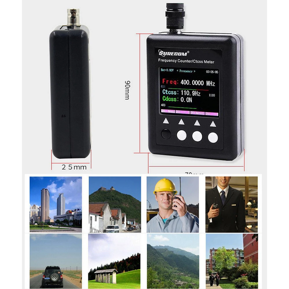 Portable Frequency Counter Digital DMR Two-way Radio Signal Walkie-talkies 100Mhz-3000Mhz Counting Continuous Wave LED Indicator