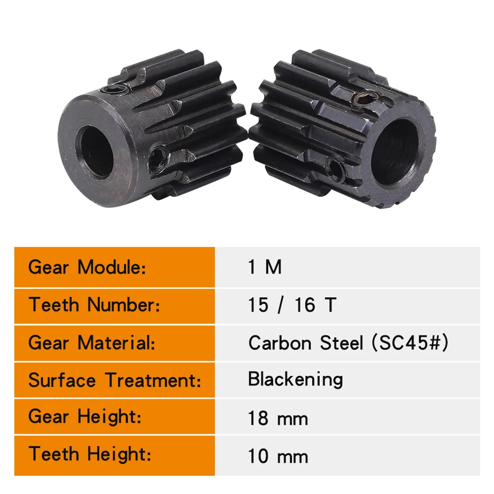 وحدة 1 حفز والعتاد 1 متر-15T/16T SC45 # الكربون الصلب المواد ترس المحرك تتحمل حجم 4/5/6/6.35/7/8 ملليمتر نقل الملحقات