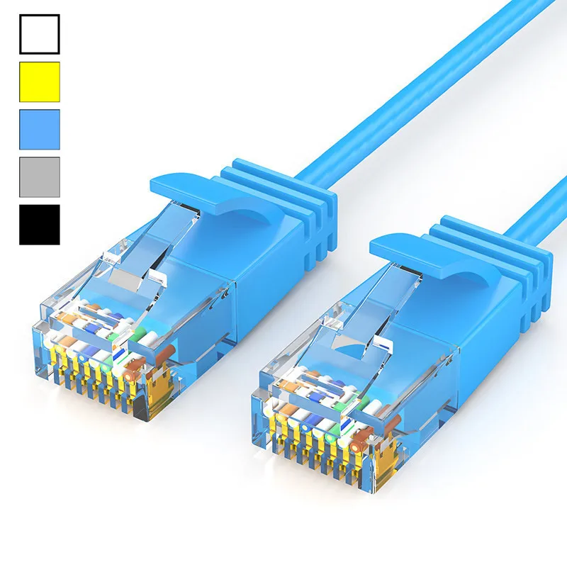 Cat6A kabel Ethernet ultradrobny kabel do routera kota 6 UTP kabel krosowy-szczupły RJ45 do komputera XBox przewody sieciowe 5 kolorów