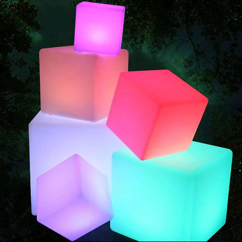 Rechargeable LED Cube Light RGB Wireless Hotel Decoration LED Furniture Waterproof Garden Glowing Stool Remote Control Chair