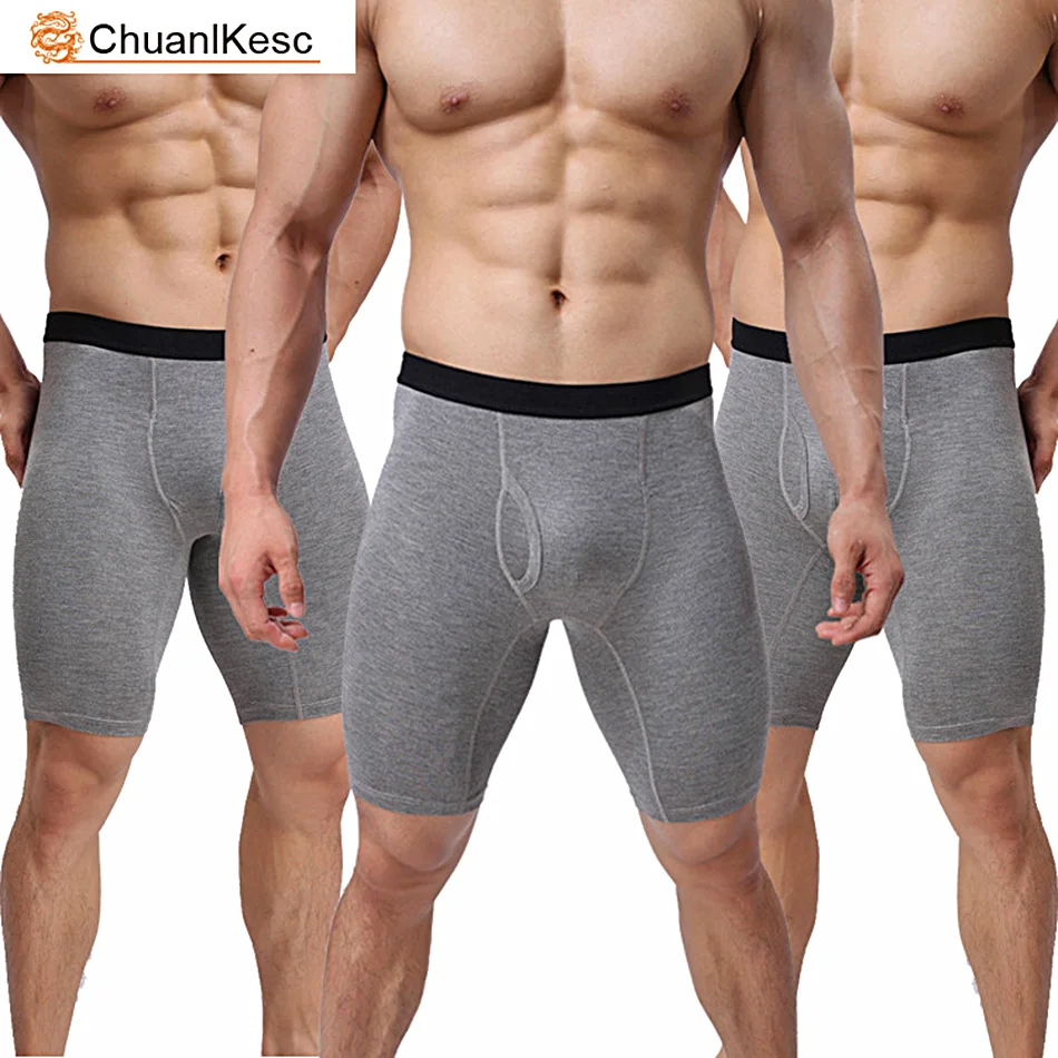 New comfort panties 95% cotton lengthened men\'s underwear pure cotton length anti-wear exercise men\'s boxer shorts European size