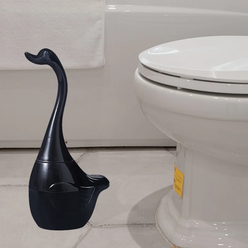 Long-Handled Swan Shape Toilet Brush with Holder Bathroom Drainable Cleaning Brush Cleaning Tools Home Bathroom Accessories Sets