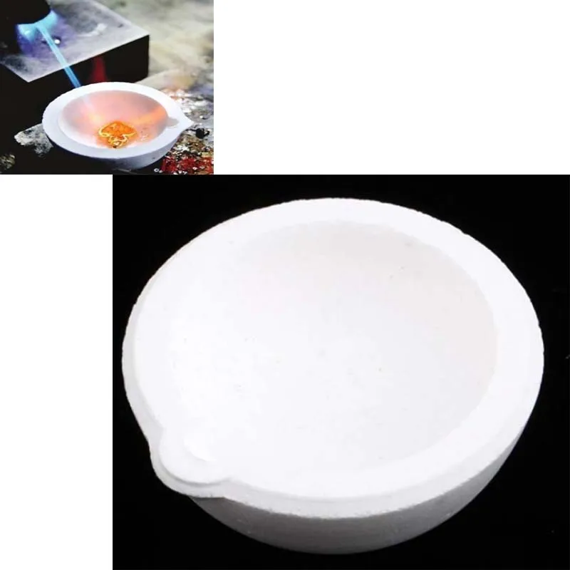 High Temperature Quartz Silica Melting Crucible Dish Bowl Pot Casting golden Silver Metal Jewelry casting container