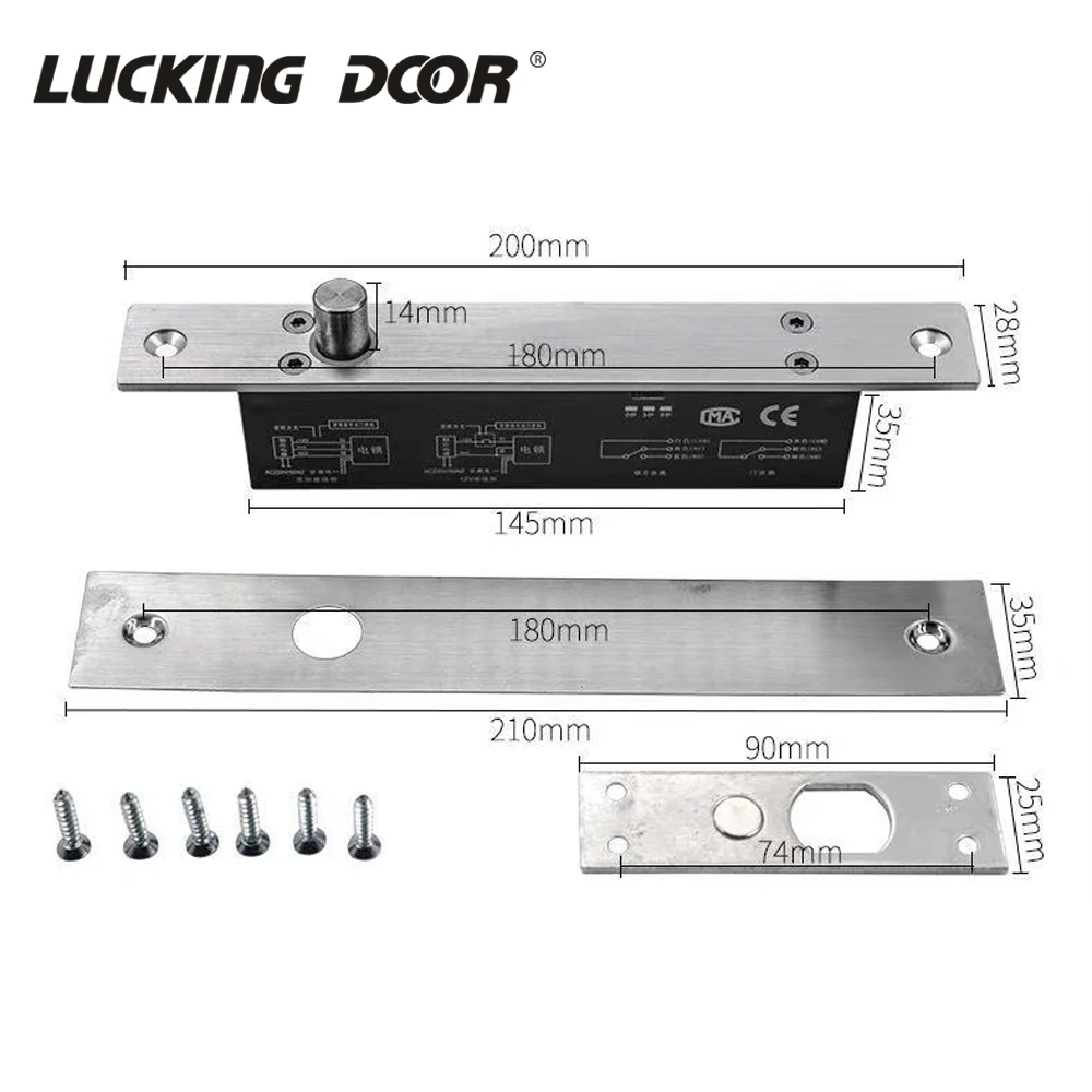 5/6 Wires Electric Lock Magnetic Output with Timer DC12V Mortise Door Lock Fail Safe fail Secure Bolt Mortise Door Lock NC/NO