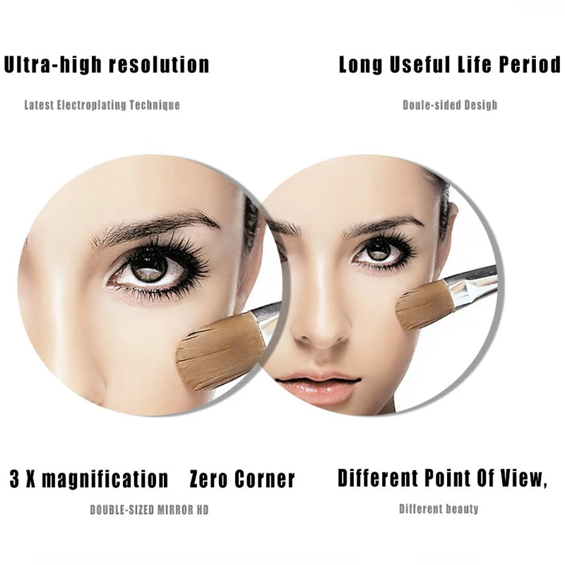 3X Wall Mounted Makeup Mirror Double Sided Magnifying Cosmetic Mirror for Bathroom 8 Inch Extension Mirrors Adjustable Bright