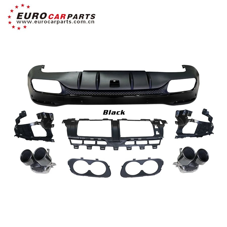 2021 w167 GLE53 SUV Rear Diffuser with Tips for w167 GLE53 SUV Black and Sliver Diffuser with Exhaust Tips