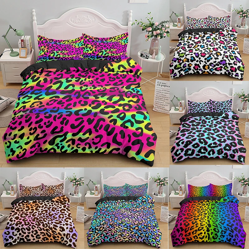 Luxury Leopard Print Bedding Sets Duvet Cover Twin Full Queen King Size Bed  Soft Comforter Bedclothes