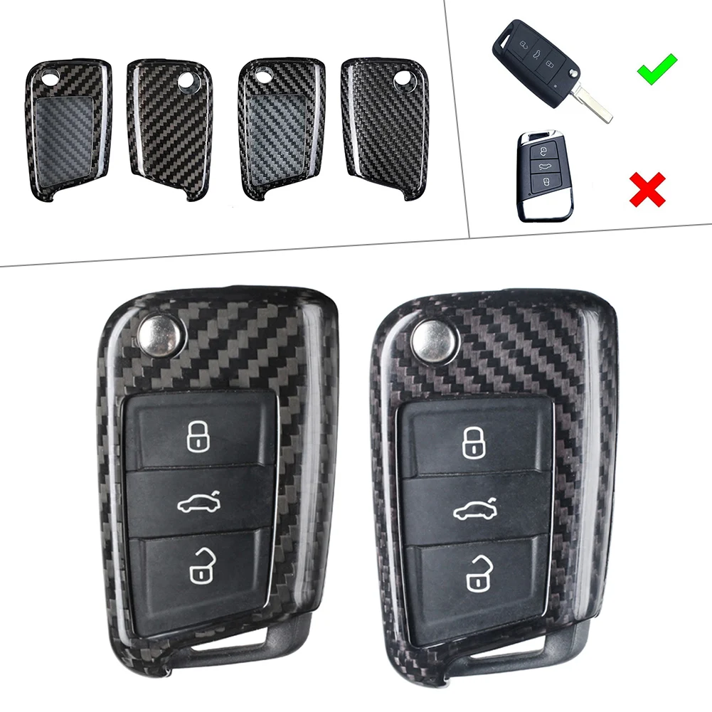 

Carbon Fiber Car Remote Key Shell Cover Case Housing Replacement For VW MK7 Golf GTI Jetta 2015-up