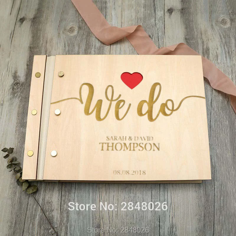 

We do engraved wedding guestbook,Custom wooden Wedding Romantic guest book, personalized Script sign in album