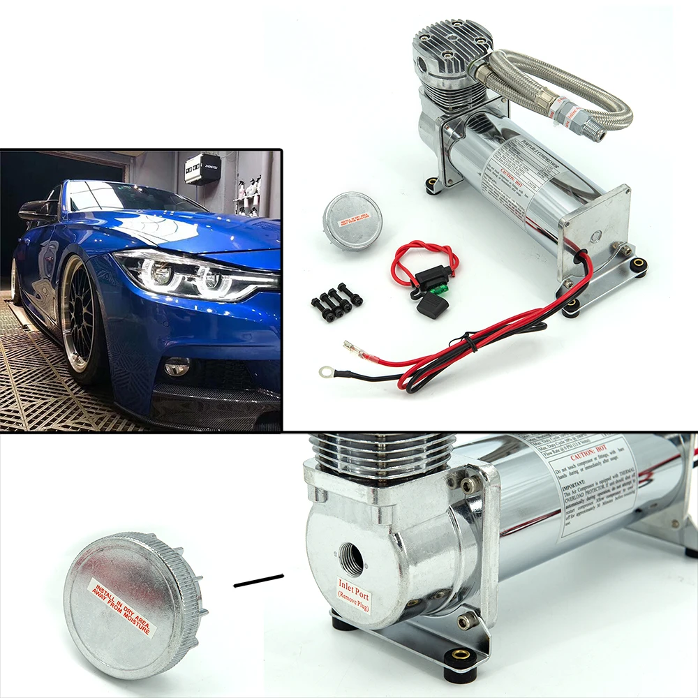 2pcs Universal DC 12V 480c MAXPOWER 200 PSI OUTLET 3/8 or 1/4  car  air suspension compressure/ Pump