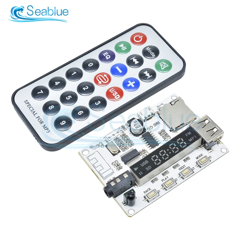 LED Digital Mp3 Decoder Board Bluetooth Module Player Module FM Radio USB TF Micro SD LCD Screen IR Infrared Remote Controller