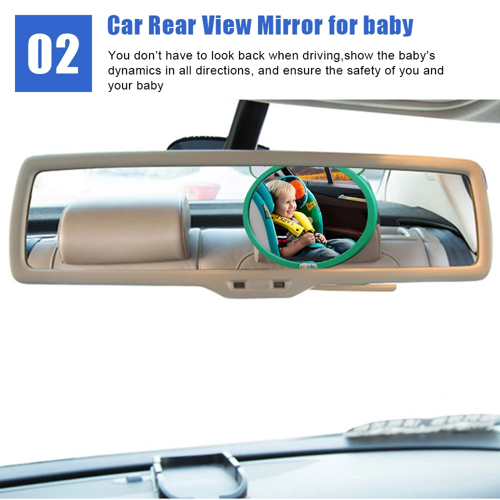 Universal Adjustable Safety Kids Monitor Car Rear View Mirror Cartoon Backseat Rear View Baby Chair Convex Mirrors