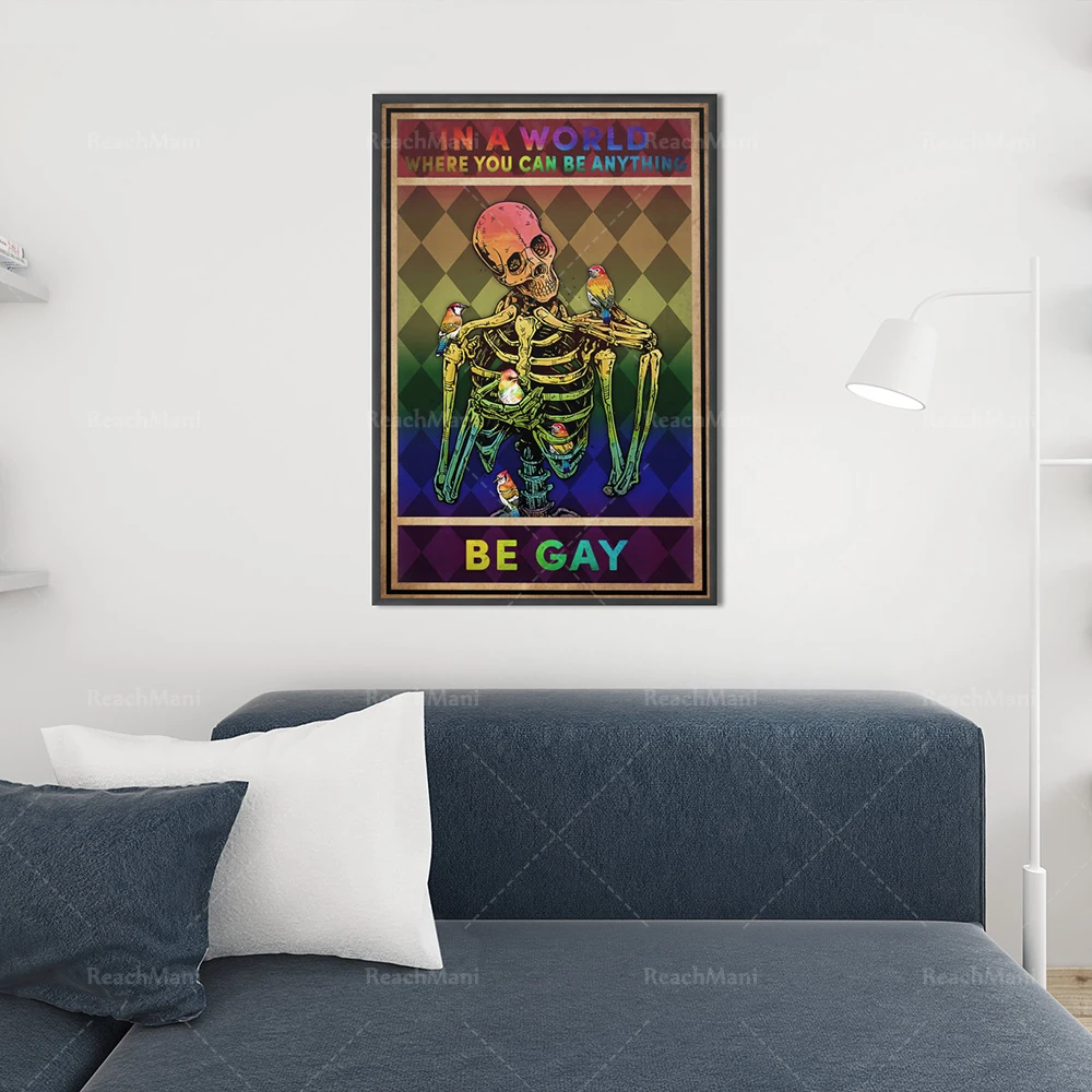 In a world where you can be anyone, interesting skull posters, queer art prints, canvas posters for home decoration