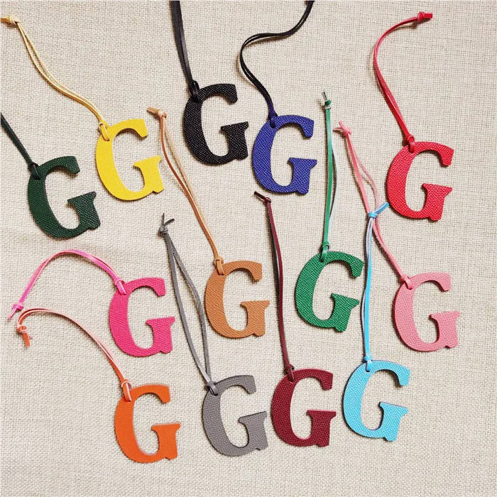 Leather English Letters Charm G Character Bag Pendant