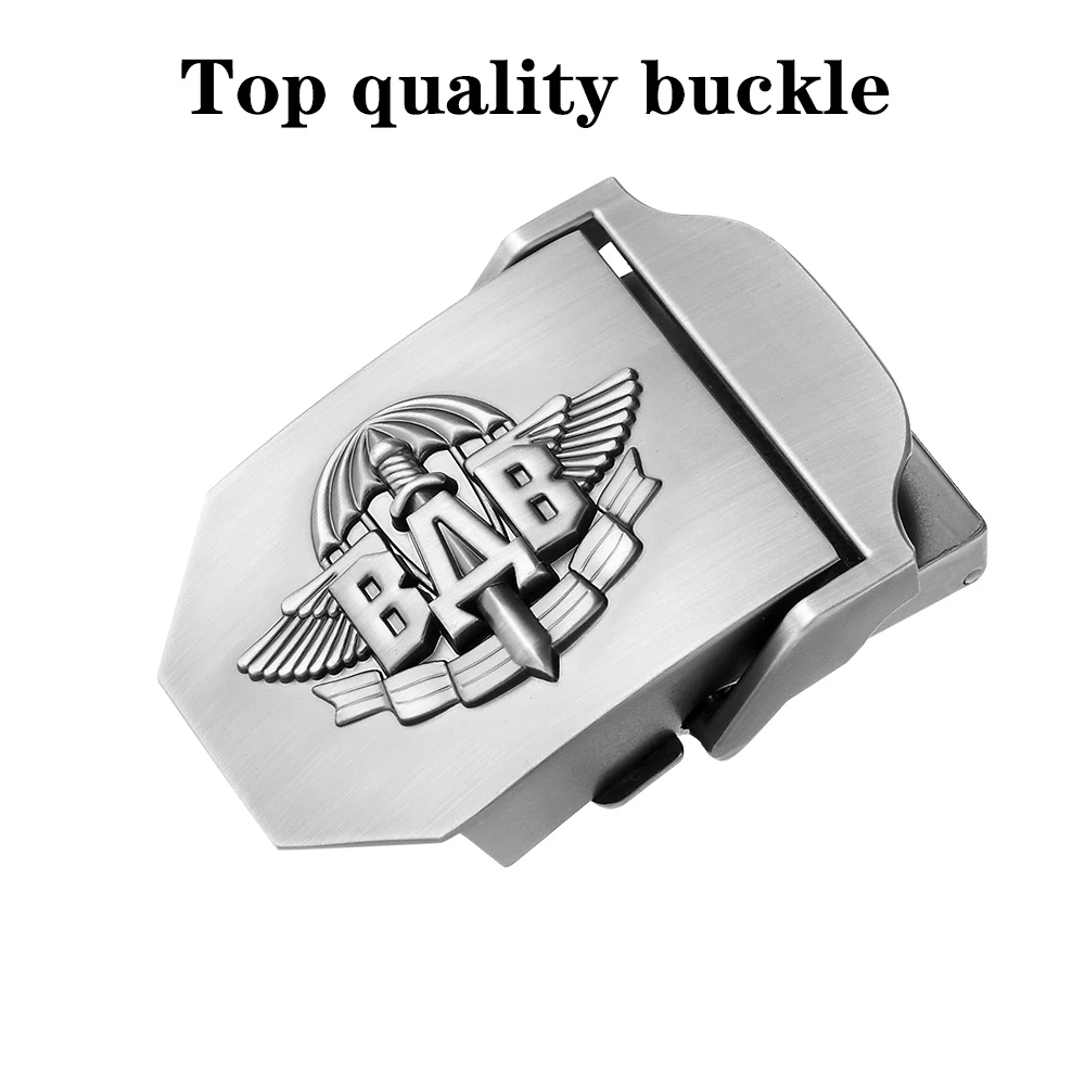 SupSindy Men Canvas Belt 3D Russian Airborne Troops VDV Metal Buckle Jeans Belts for Men Army Military Tactical Belts Male Strap