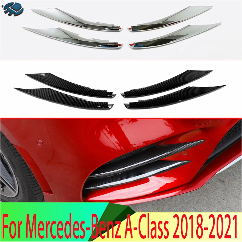 

For Mercedes-Benz A-Class A180 A200 A250(V177/W177) 2018-2021 Car Accessories Front Fog Light Trim Molding Bezel Garnish Sticker