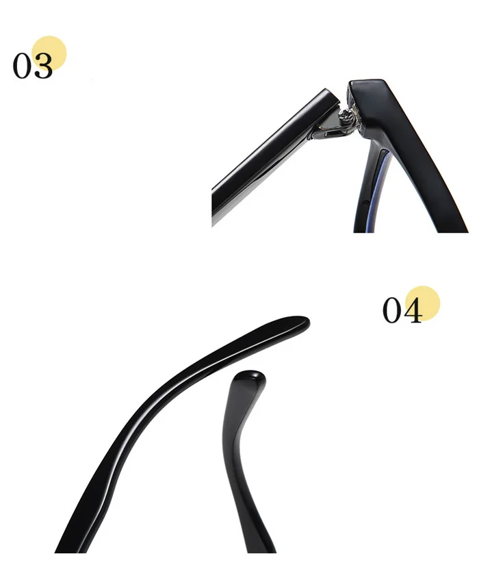 Blaulichtblockierende quadratische Myopie-Brille, fertig, Unisex, Retro, schwarzer Rahmen, verschreibungspflichtige Brille für Studenten, 0–0,5–0,75 bis –6,0 – Detail 8