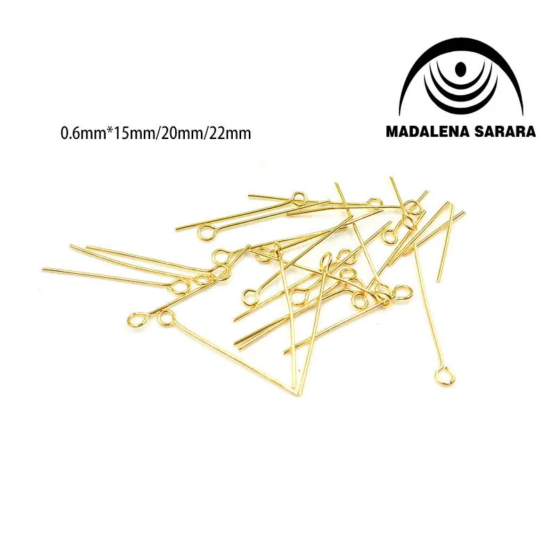 500Pcs/lot 20/22/15mm Stainless Steel 316L Eye Pins O pins Jewelry Findings Gold Plated Tone Headpins Diy Accessories