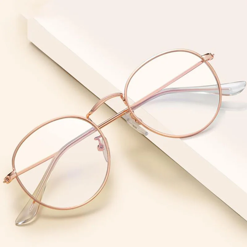 Round Metal Style Option Eye Glasses 3447 Myopia Astigmatism prescription High Quality Prescription 0 -0.5 -0.75 To -6.0