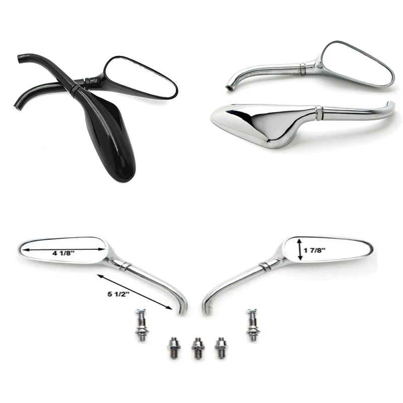 Chrome Motorcycle Golf Club Side Rear View Mirrors For Harley Dyna Electra Glide Fat Boy Sportster 883 1200 Street Glide