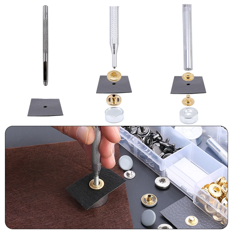 Leather Snap Buttons Fasteners Metal Snaps Press Studs Sewing Accessories Fabric Buttons For Clothes/Jackets/Jeans/Bags