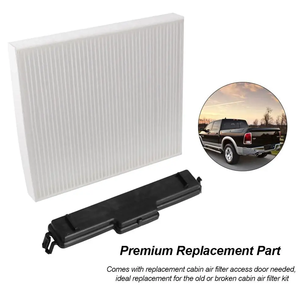 Car Cabin Air Filter and Filter Access Door for Dodge Ram 1500 2500 3500 Jeep Chrysler auto Air Conditioning Fiber Cabin