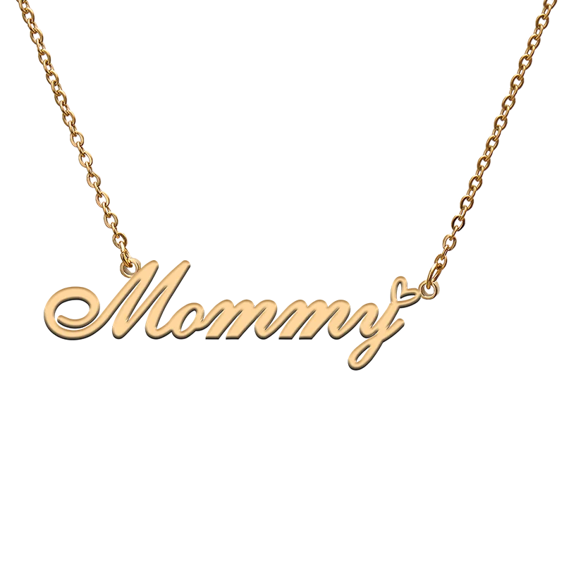 God with Love Heart Personalized Character Necklace with Name Mommy for Best Friend Jewelry Gift