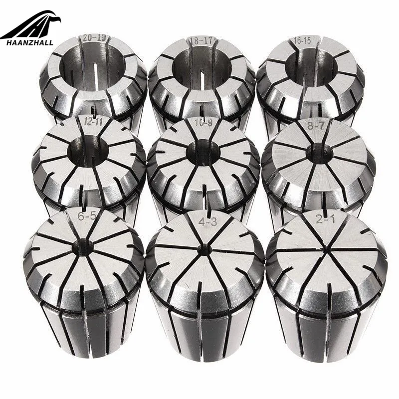 9Pcs ER32 Precision Spring Collet 2/4/6/8/10/12/16/18/20mm Workholding Tools Tool Holder