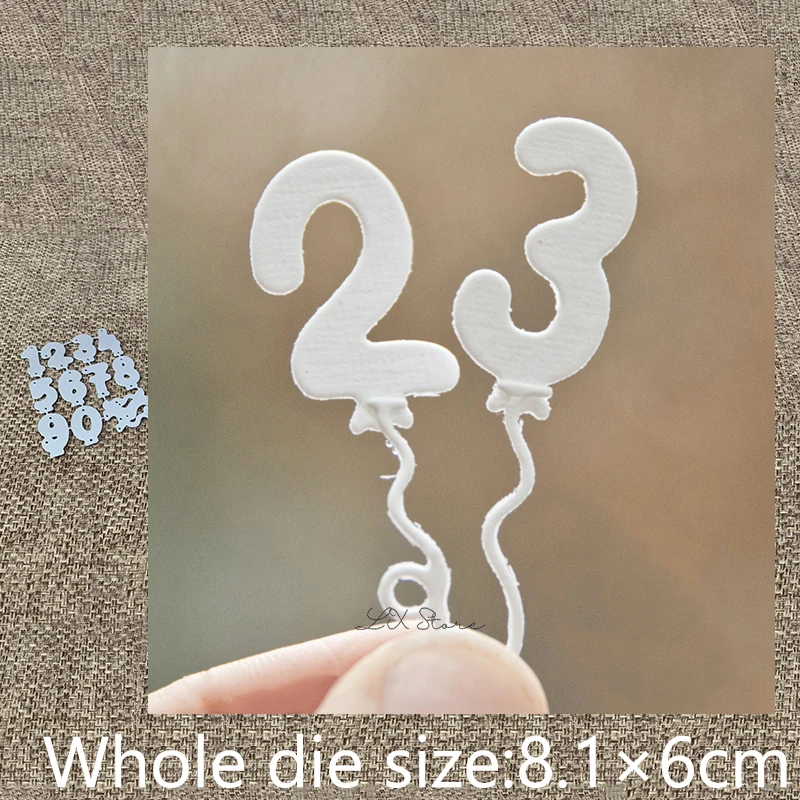 New Design Craft Metal stencil mold Cutting Dies Balloon numbers decoration scrapbook die cuts Album Paper Card Craft Embossing