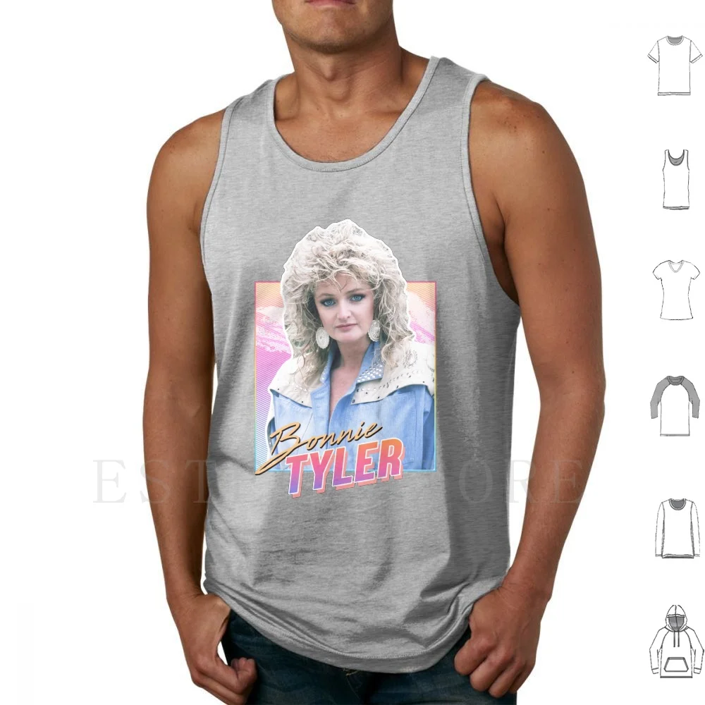 Bonnie Tyler-80s Design Tank Tops Vest Sleeveless Bonnie Tyler Bonnie 80s 1980s Music Retro Vintage