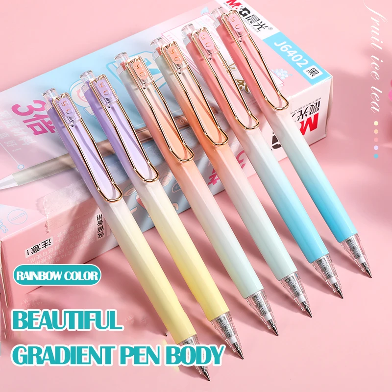 M&G 10/5/3pcs Luxury High Quality Bullet Type Gel Pens Straight Liquid Color Pen Water Stationery Office School Supplies Writing