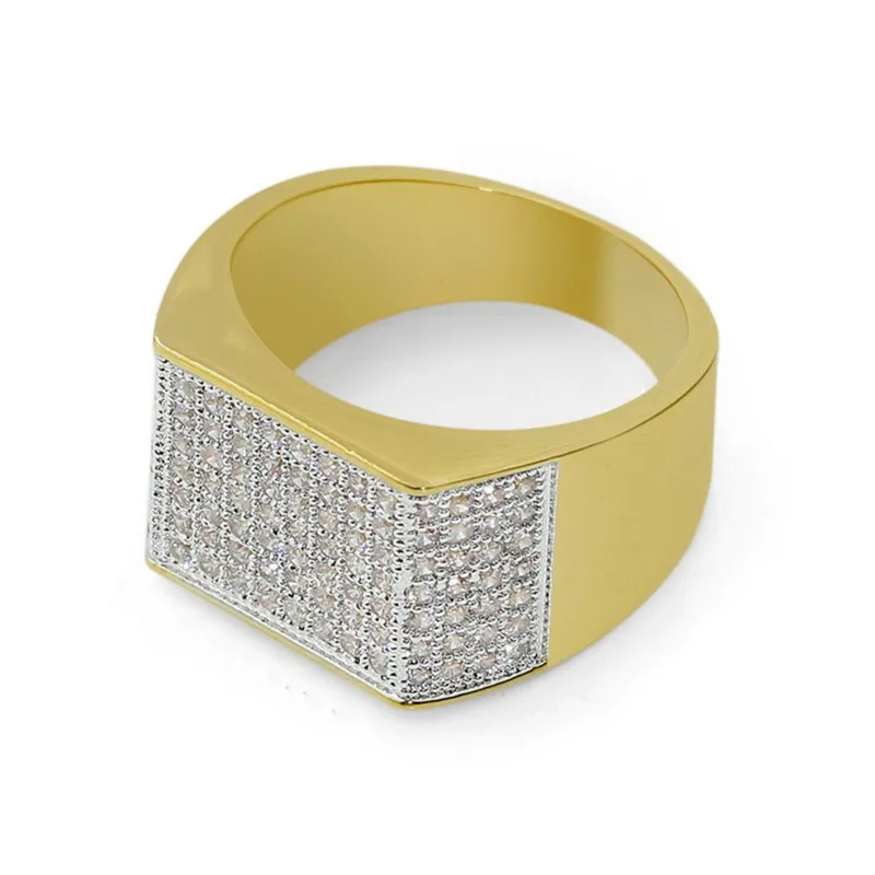 Men\'s Luxury Hip Hop Ring jewelry 925 Silver bling SONA Simulated Diamond painting full gold rings for boys Party gift Size 8-13