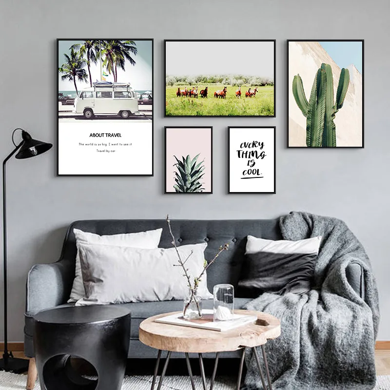 

Nordic Minimalist Travel Scenery Art Canvas Painting Prints And Posters Cactus Pictures For Living Room Modern Home Decor