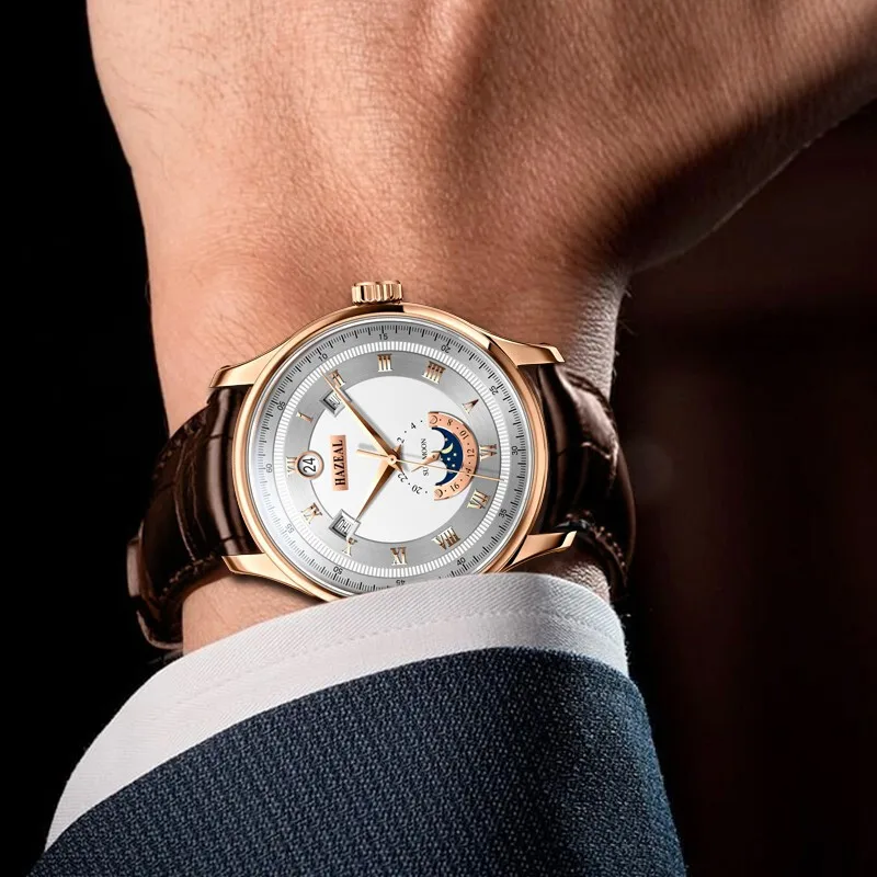 

wrist watch for men,mens automatic watches HAZEAL man self wind mechanical wristwatch waterproof reloj Switzerland luxury brand