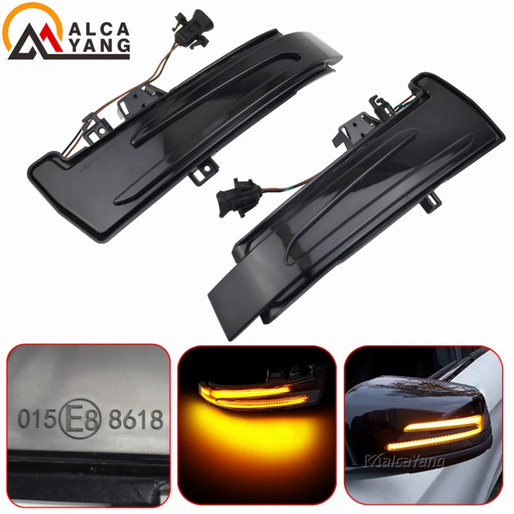 2 Stück Dynamische Blinkleuchte LED-Seiten-Spiegelanzeige für Mercedes Benz W204 CLA A B C E S GLA GLK CLS Klasse W176 W212 – Detail 1