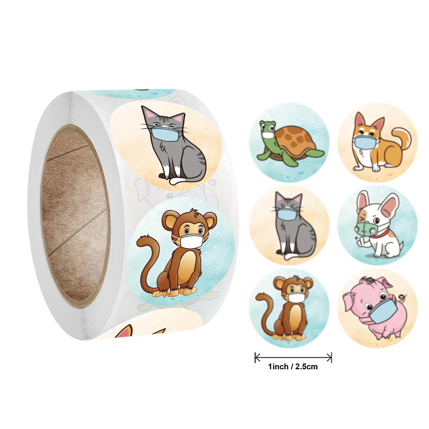 500 pcs/roll Teacher Reward Sticker Fun Motivation Cat Dog Stickerfor School Teacher Student Stationery Stickers Kidsgift