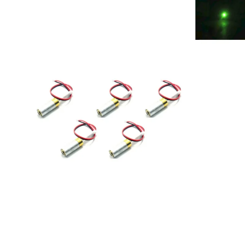 5pcs/Lot 532nm 10mw 5V Green Locator Dot Laser Diode Module Dia.12mm Brass Host