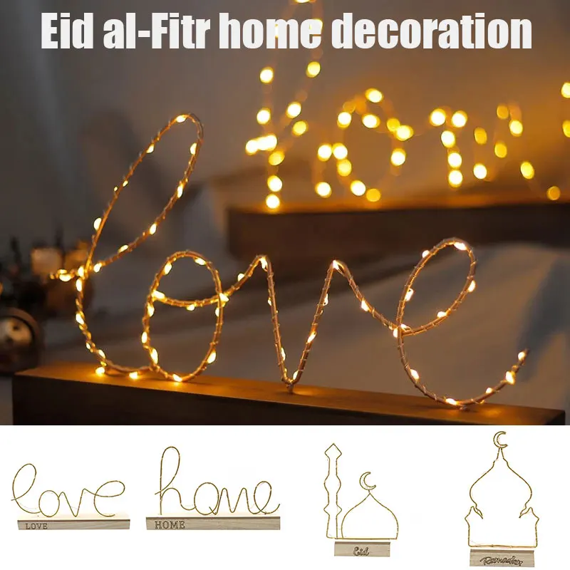 

Christmas Halloween Ramadan Themed Fairy Lamp Eid Castle/Moon/Star Night Light Islam LED Table Ornament Home Decorative Crafts