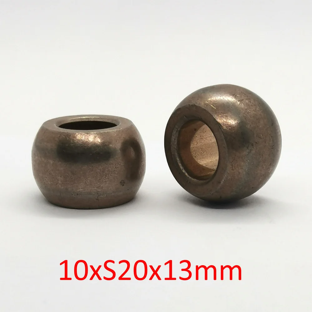 Copper Iron Alloy 10mm Bore Spherical Bearing Bushing 20mm Sphere Washing Machine Electrical Fan Motor Bronze Steel Ball Bush