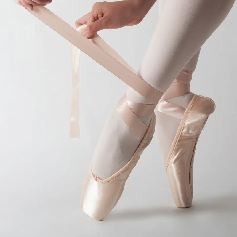 Satin Swan Dance Shoes Adult Children Canvas Female Pointe Shoe Performance Training Strappy Ballet Shoes Child Sports Toe Shoe