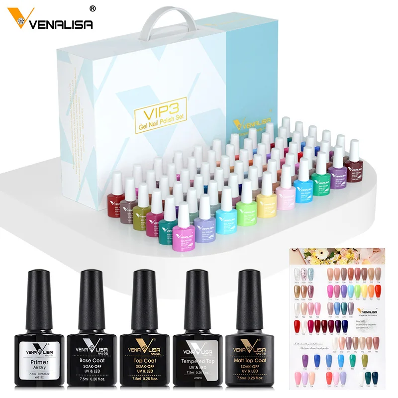 7.5ml Nail Gel Polish Set Venalisa VIP3 Kit New Arrival Glitter Colors Gel Professional Nail Art Gel Beautiful Gel Polish