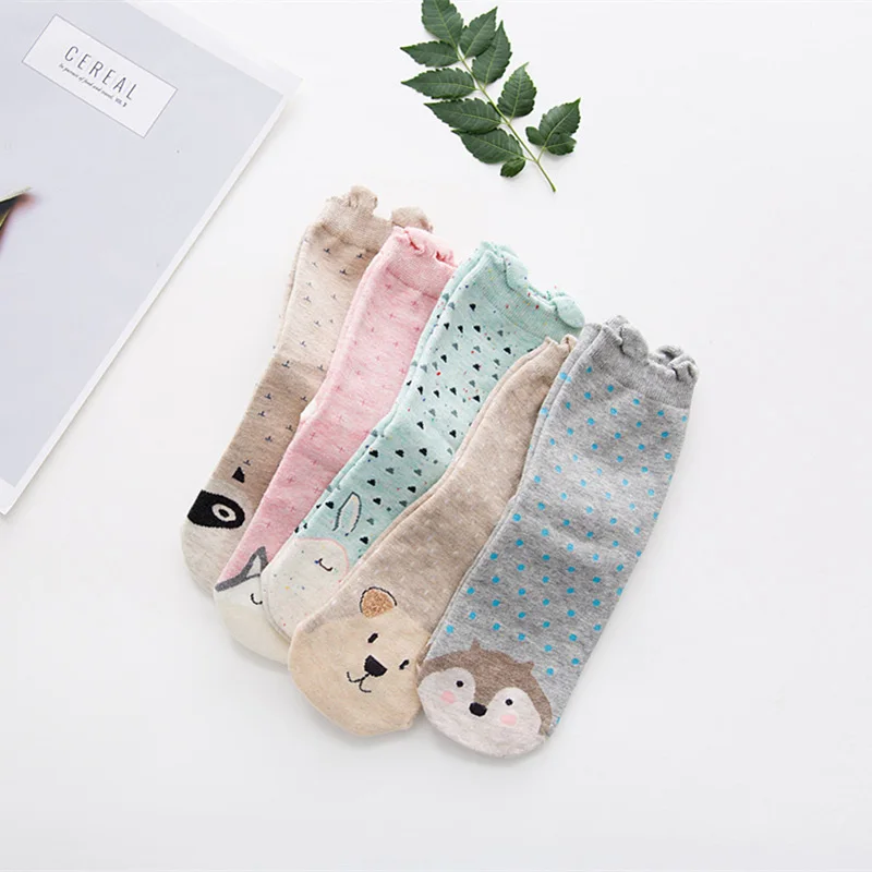 5 pairs ladies cotton stocks three-dimensional Women socks cartoon animal tube socks fresh and cute cotton Girls socks