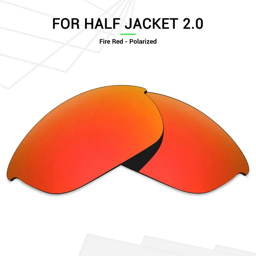 

SNARK POLARIZED Replacement Lenses for Oakley Half Jacket 2.0 Sunglasses Fire Red