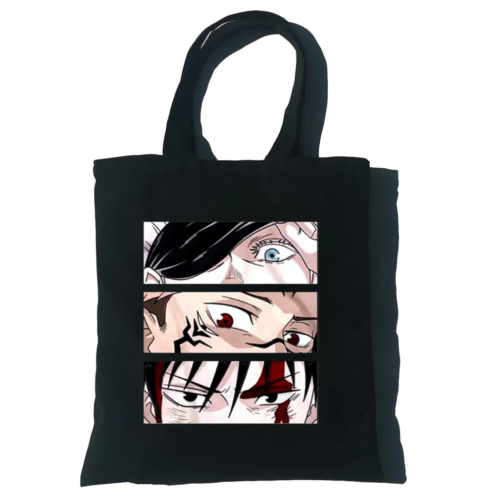 Gojo Satoru Women Canvas Tote Shopping Bag Girl Jujutsu kaisen Team Shoulder Bags Lady Large Capacity Wild Messenger Bag