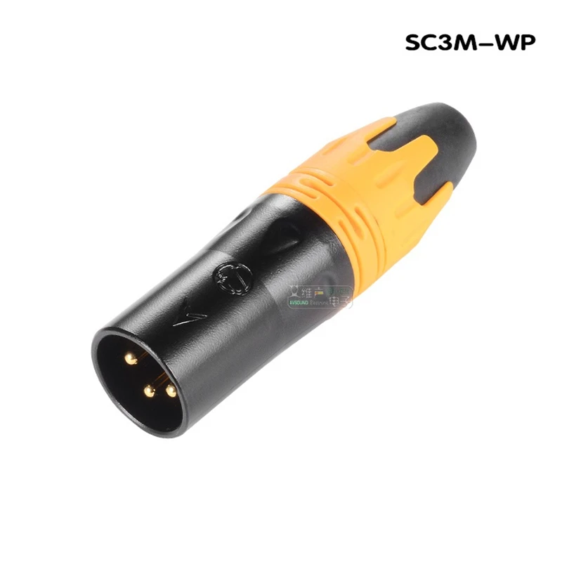 1Pcs waterproof and dustproof cover outdoor performance three-core XLR male and female plug IP65 balanced audio socket Gilded