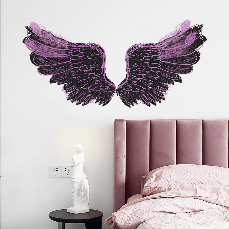 Creative Wings Wall Stickers for Girls Room Bedroom Eco-friendly Wall Decals Removable Vinyl Wall Mural Home Decor