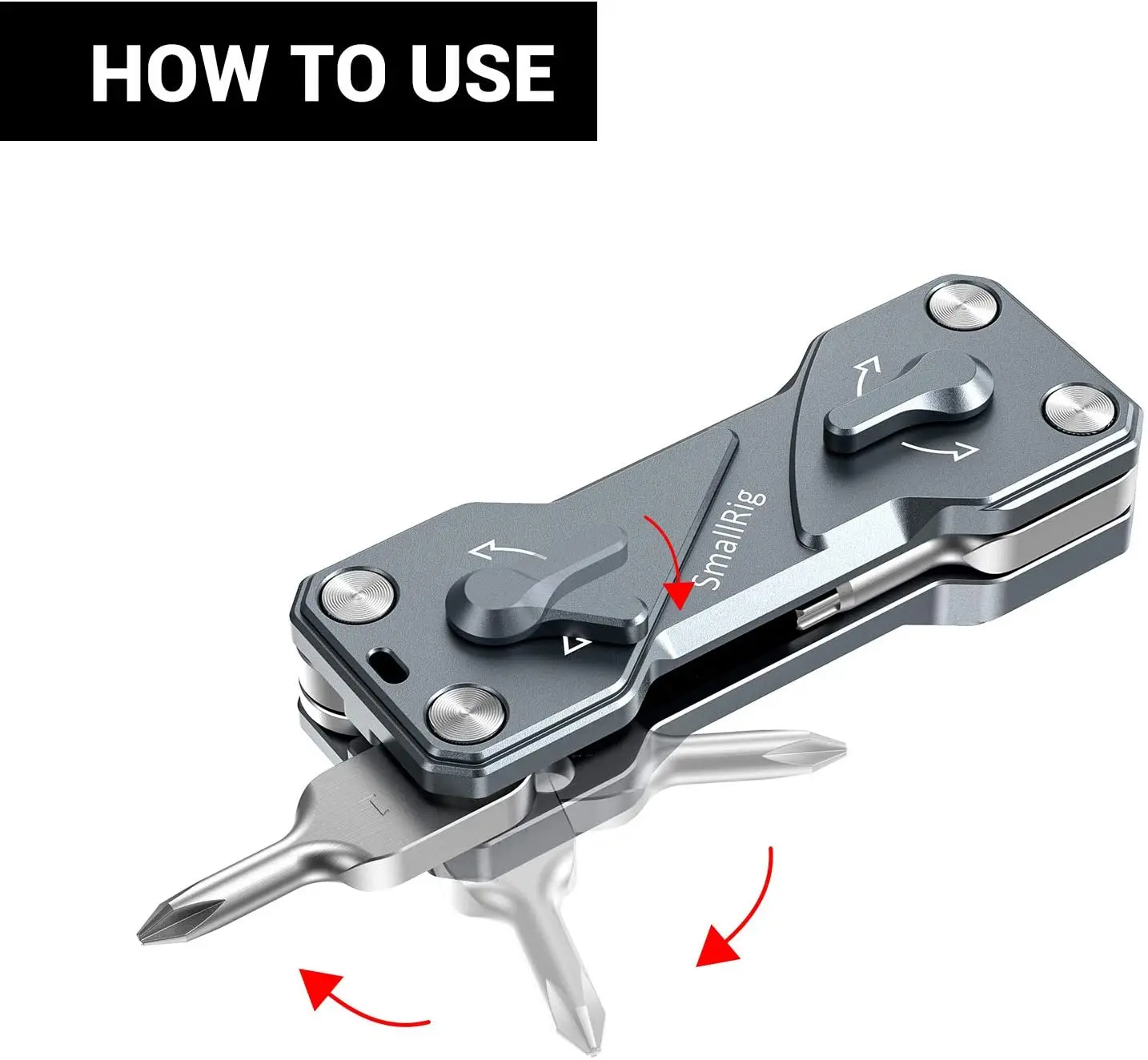 SmallRig Folding Screwdriver Kit Wrench Set Portable Hand Tool Set 4 Allen Wrenches 2.5, 3, 4, 3/16, 1 flat screwdriver 2495