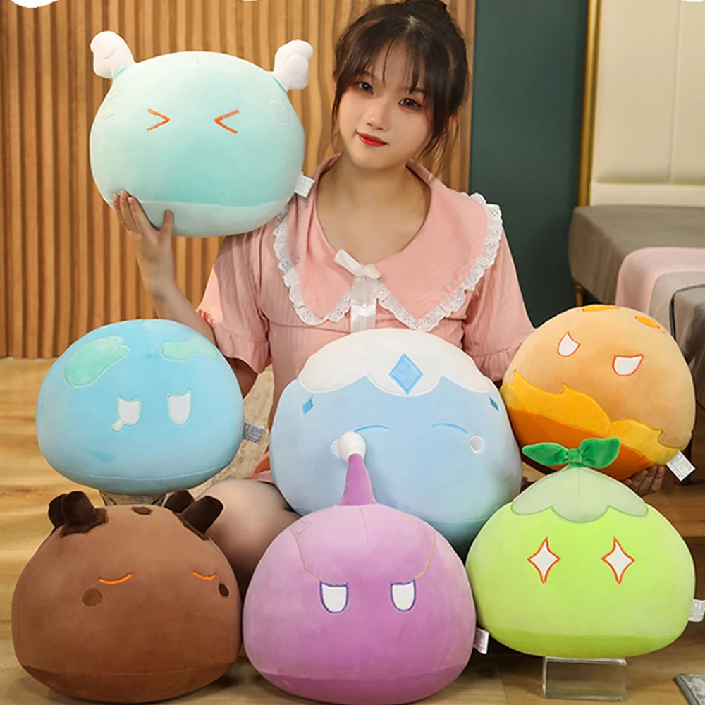 

Anime Impact Cosplay Deluxe Slime Plush Pyro Cyro Geo Electro Hydro Cute Soft Cushion Fans Chrismas Gift