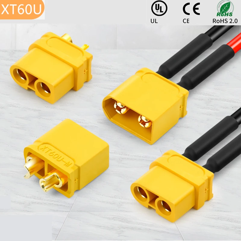 XT60 XT60U XT60 U Connector Plug Socket Cable Wire Female Male Gold-Plated for Drone Helicopter Li Lithium Ion Battery Amass