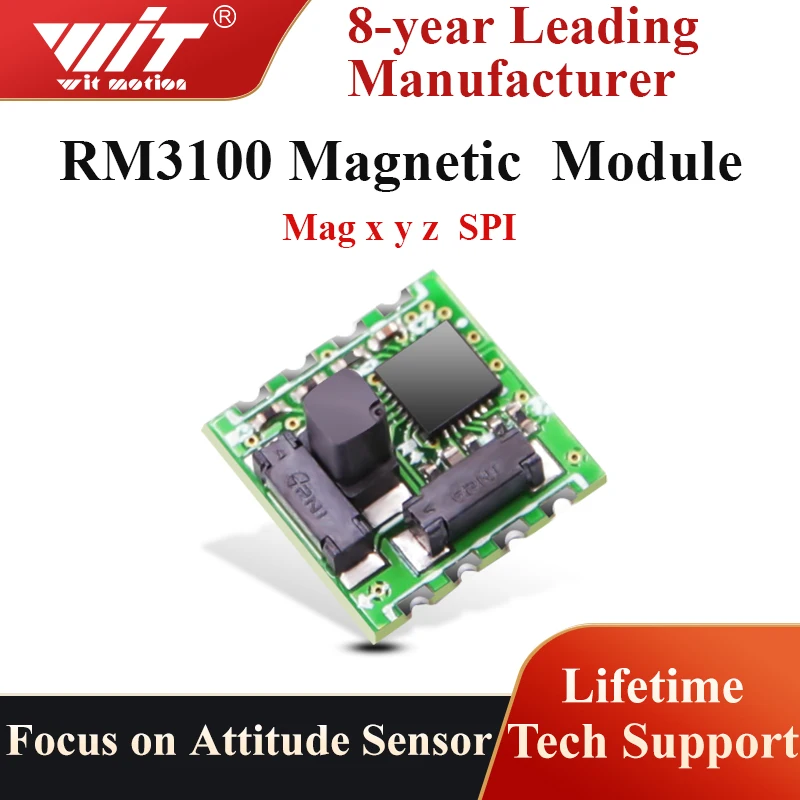 WitMotion RM3100 Military-Grade Magnetometer Compensation Chip, PNI RM3100 High-Accuracy Magnetometer Geomagnetism,SPI Interface